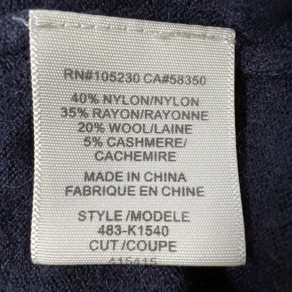 Joie Yael Womens Blue Lace Hem Sweater Cashmere Relaxed Scoop Back size Small - Picture 13 of 15